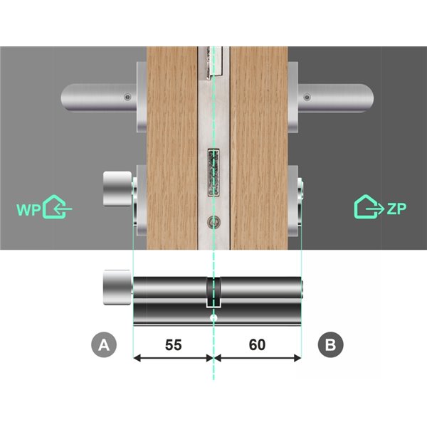 Wkładka bębenkowa 55G/60 LOB ARES + 6 kluczy