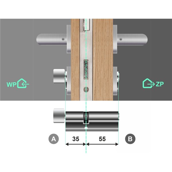 Wkładka bębenkowa 35G/55 LOB ARES + 6 kluczy
