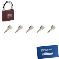 Kłódka LOB KZ60 + 5 kluczy w zestawie
