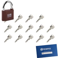 Kłódka LOB KZ60 + 14 kluczy w zestawie