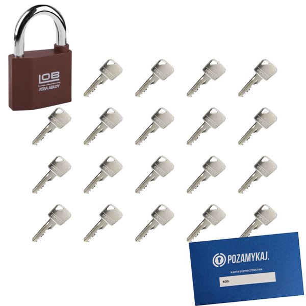 Kłódka LOB KZ60 + 90 kluczy w zestawie