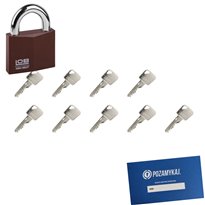Kłódka LOB KW01 + 9 kluczy w zestawie