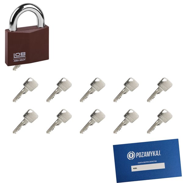 Kłódka LOB KW01 + 11 kluczy w zestawie
