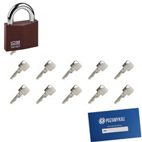 Kłódka LOB KW01 + 11 kluczy w zestawie