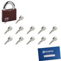 Kłódka LOB KW01 + 12 kluczy w zestawie