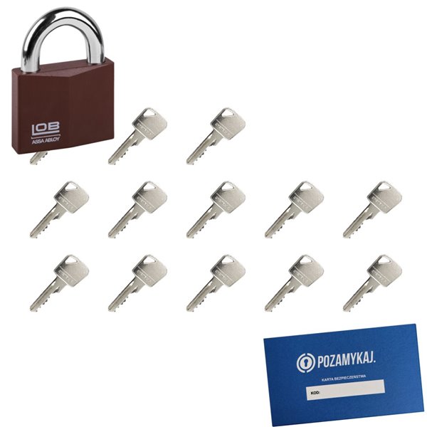 Kłódka LOB KW01 + 13 kluczy w zestawie