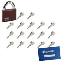 Kłódka LOB KW01 + 18 kluczy w zestawie