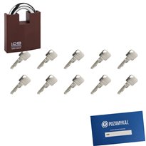 Kłódka LOB KW02 + 10 kluczy w zestawie