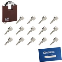 Kłódka LOB KW02 + 15 kluczy w zestawie