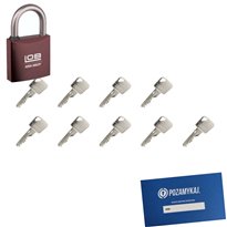 Kłódka LOB KMM5 + 9 kluczy w zestawie
