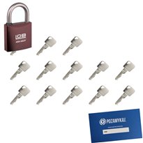 Kłódka LOB KMM5 + 13 kluczy w zestawie