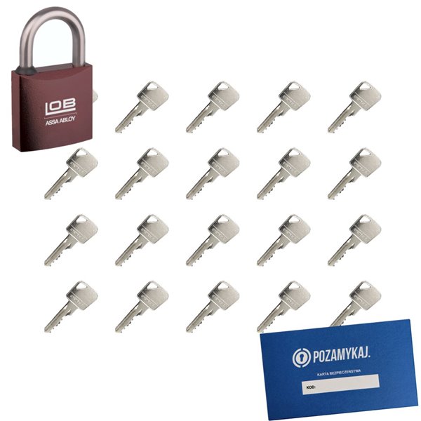 Kłódka LOB KMM5 + 50 kluczy w zestawie