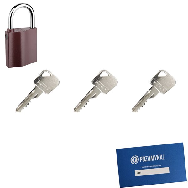 Kłódka LOB K350 + 3 klucze w zestawie