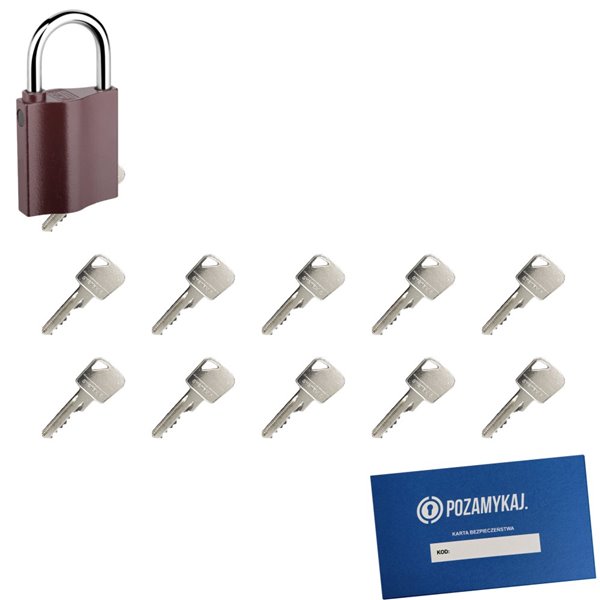 Kłódka LOB K350 + 11 kluczy w zestawie