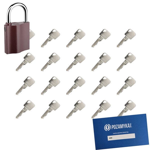 Kłódka LOB K350 + 30 kluczy w zestawie