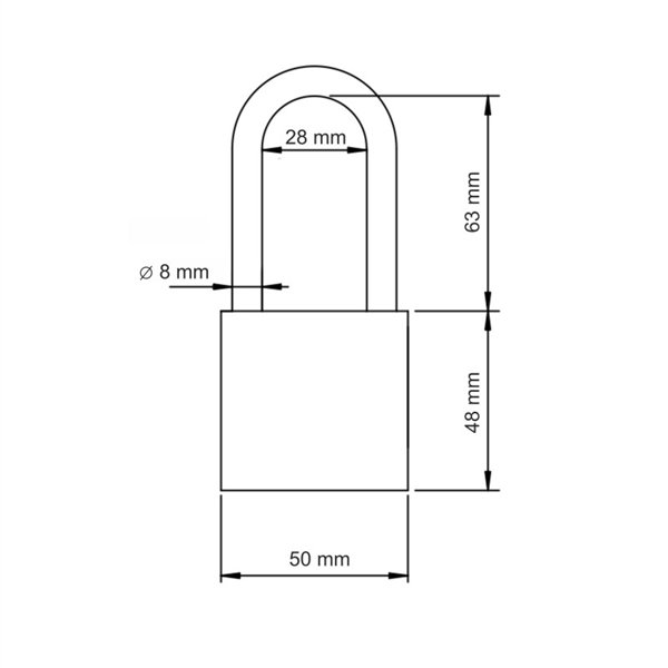 Kłódka LOB KMM51 + 8 kluczy w zestawie