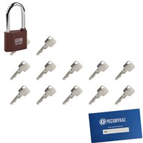 Kłódka LOB KZ51 + 12 kluczy w zestawie