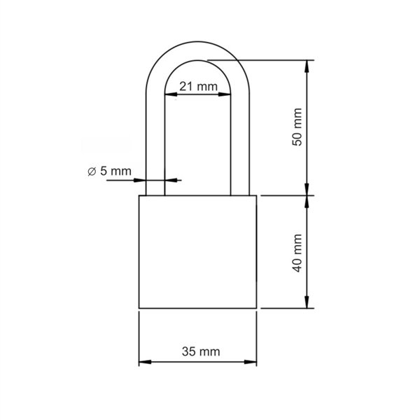 Kłódka LOB K351 + 7 kluczy w zestawie
