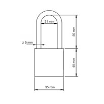 Kłódka LOB K351 + 10 kluczy w zestawie