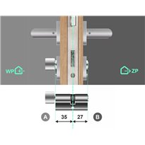 Komplet wkładek YALE 500 27/35 + 35G/27 system jednego klucza