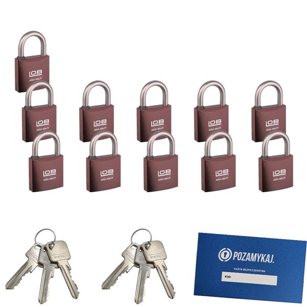 Kłódki na jeden klucz 11 szt LOB KMM5