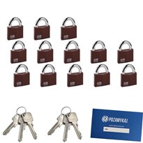 Kłódki na jeden klucz 13 szt LOB KW01