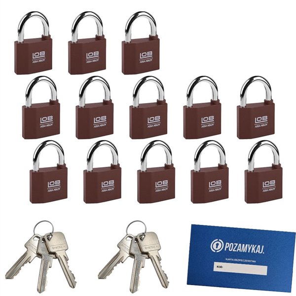 Kłódki na jeden klucz 13 szt LOB KZ60