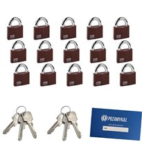 Kłódki na jeden klucz 15 szt LOB KW01