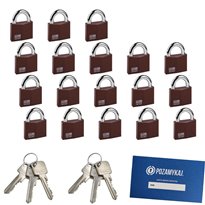 Kłódki na jeden klucz 18 szt LOB KW01