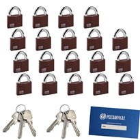 Kłódki na jeden klucz 19 szt LOB KW01