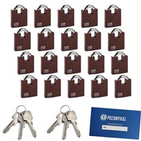 Kłódki na jeden klucz 30 szt LOB KW02