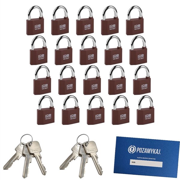 Kłódki na jeden klucz 50 szt LOB KZ60