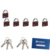 Kłódki na jeden klucz 6 szt LOB KW01