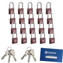 Kłódki z wydłużonym pałąkiem na jeden klucz 60 szt LOB KMM51