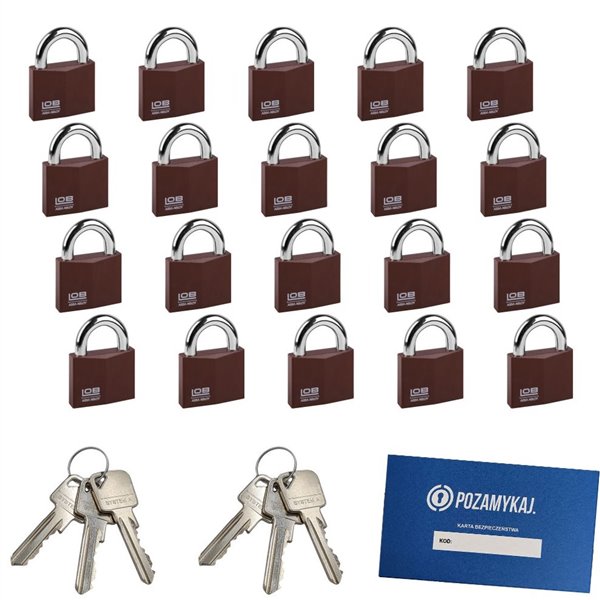 Kłódki na jeden klucz 70 szt LOB KW01