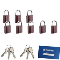 Kłódki na jeden klucz 8 szt LOB K350