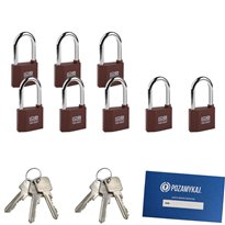 Kłódki z wydłużonym pałąkiem na jeden klucz 8 szt LOB KZ51