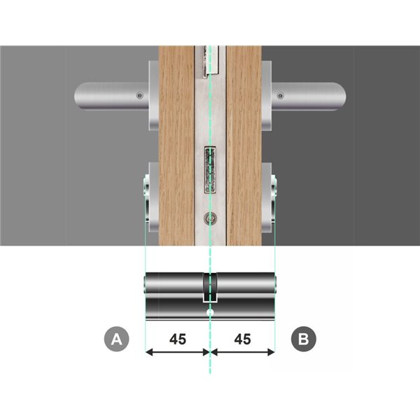Wkładka do zamka dwustronna 45/45 YALE 2100