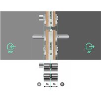 Komplet wkładek YALE 2100 30/30 + 30G/30 System jednego klucza