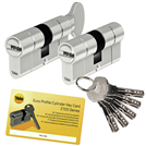 Komplet wkładek YALE 2100 30/40 + 30G/40 System jednego klucza