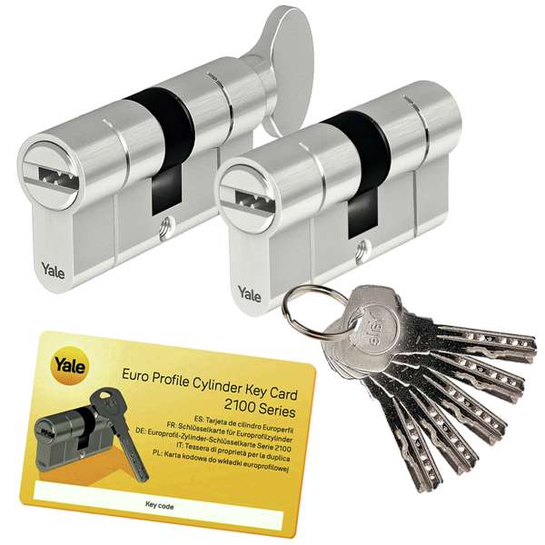 Komplet wkładek YALE 2100 30/45 + 30G/45 System jednego klucza