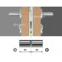 Wkładka bębenkowa dwustronna KABA ExperT Cross 55/55 system jednego klucza