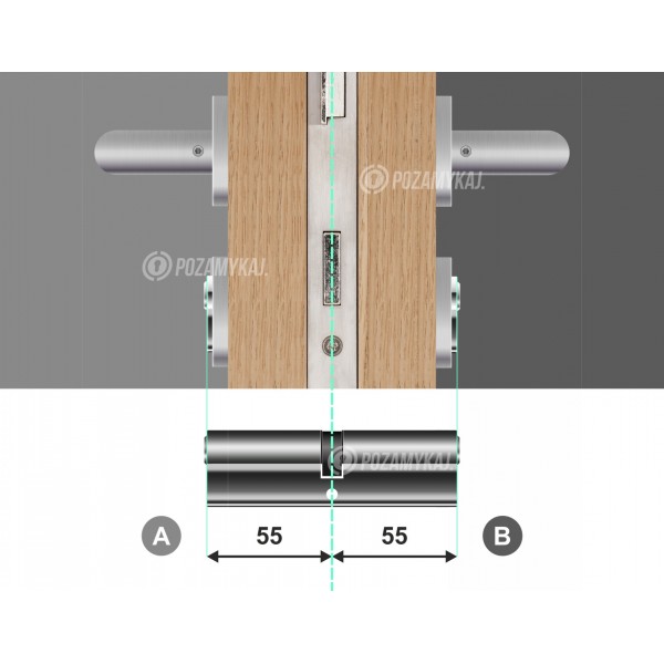 Wkładka bębenkowa dwustronna KABA ExperT Plus 55/55 system jednego klucza
