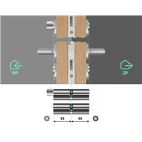 Komplet wkładek ABUS D10 55/55 i 55G/55 system jednego klucza