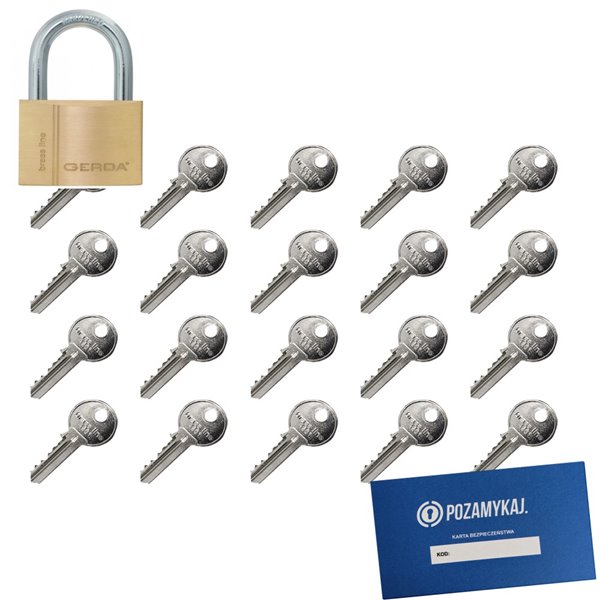 Kłódka Gerda S40 + 60 kluczy w zestawie