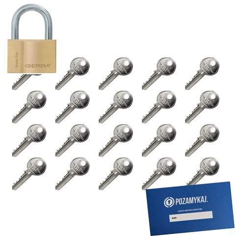 Kłódka Gerda S40 + 60 kluczy w zestawie