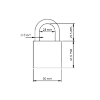 Kłódka Gerda S50 + 8 kluczy w zestawie