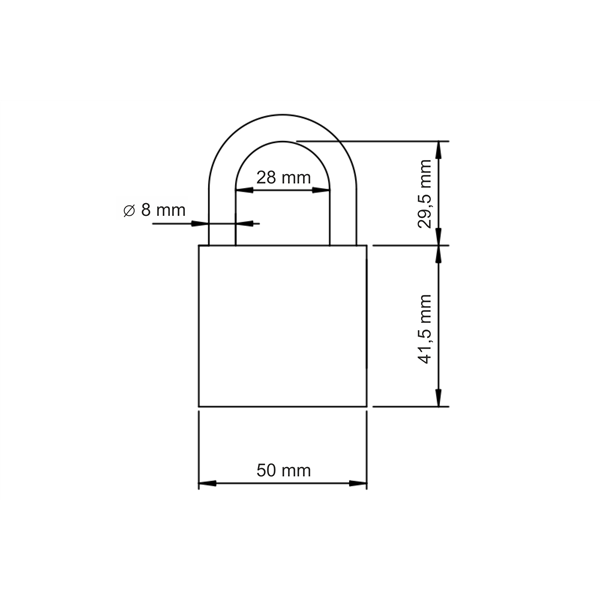 Kłódka Gerda S50 + 3 klucze w zestawie