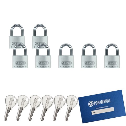 7 szt. kłódki 40 na jeden klucz ABUS TITALIUM