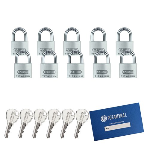 10 szt. kłódki 40 na jeden klucz ABUS TITALIUM